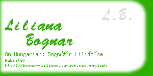 liliana bognar business card